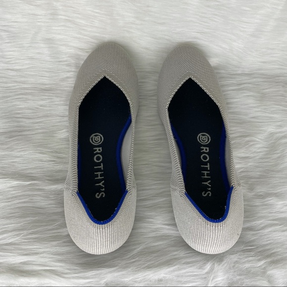 Rothy’s the Flat Flax Birdseye Retired Color Size 7.5 EUC Ballet Flats - Picture 2 of 12